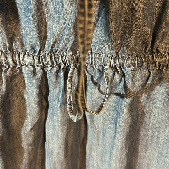 Gap Women’s chambray Long Sleeve Dress w/ elastic waist w/Drawstring size Small - Picture 6 of 8